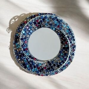 Elegant Blue and Red Gemstone Necklace